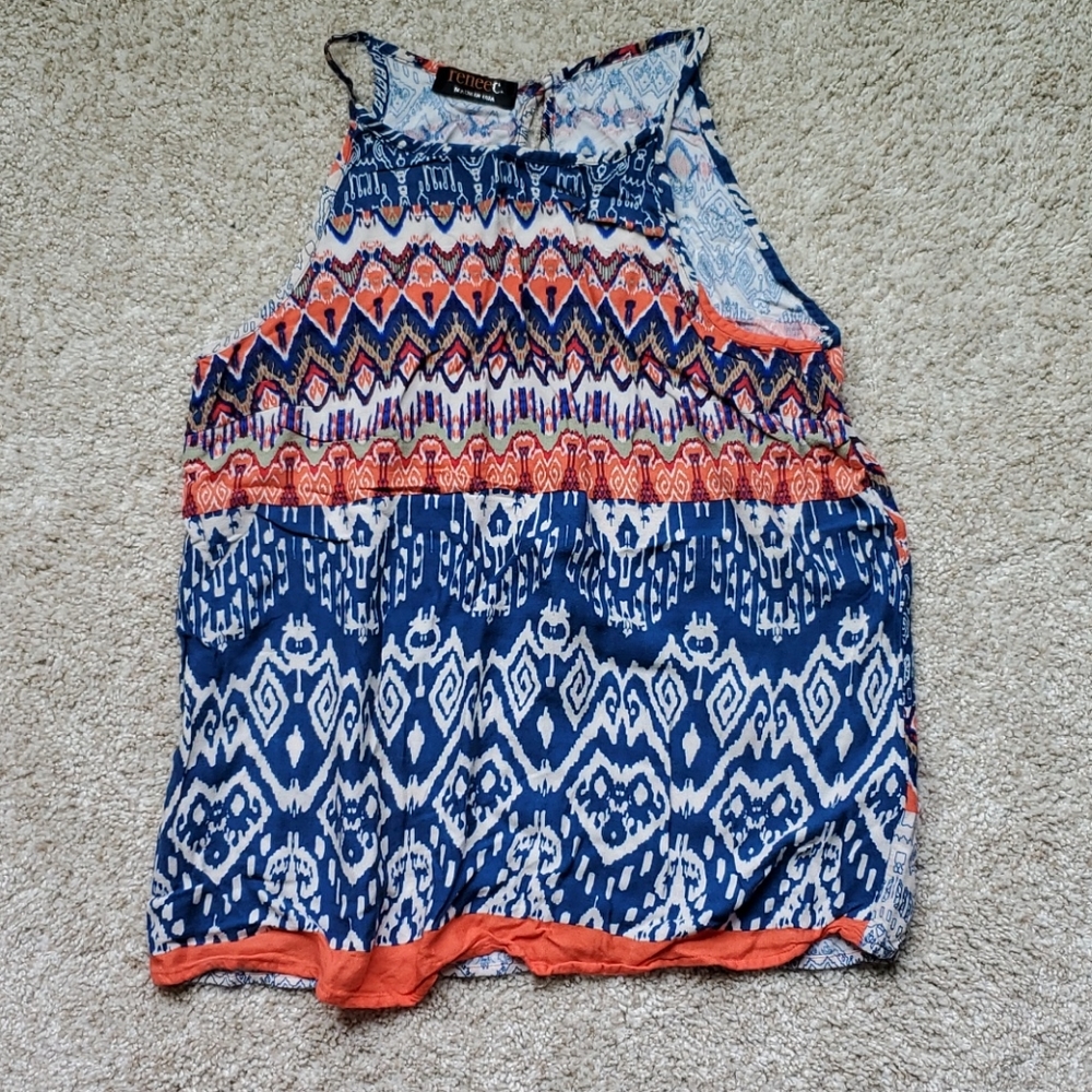 Patterned flowy tank top